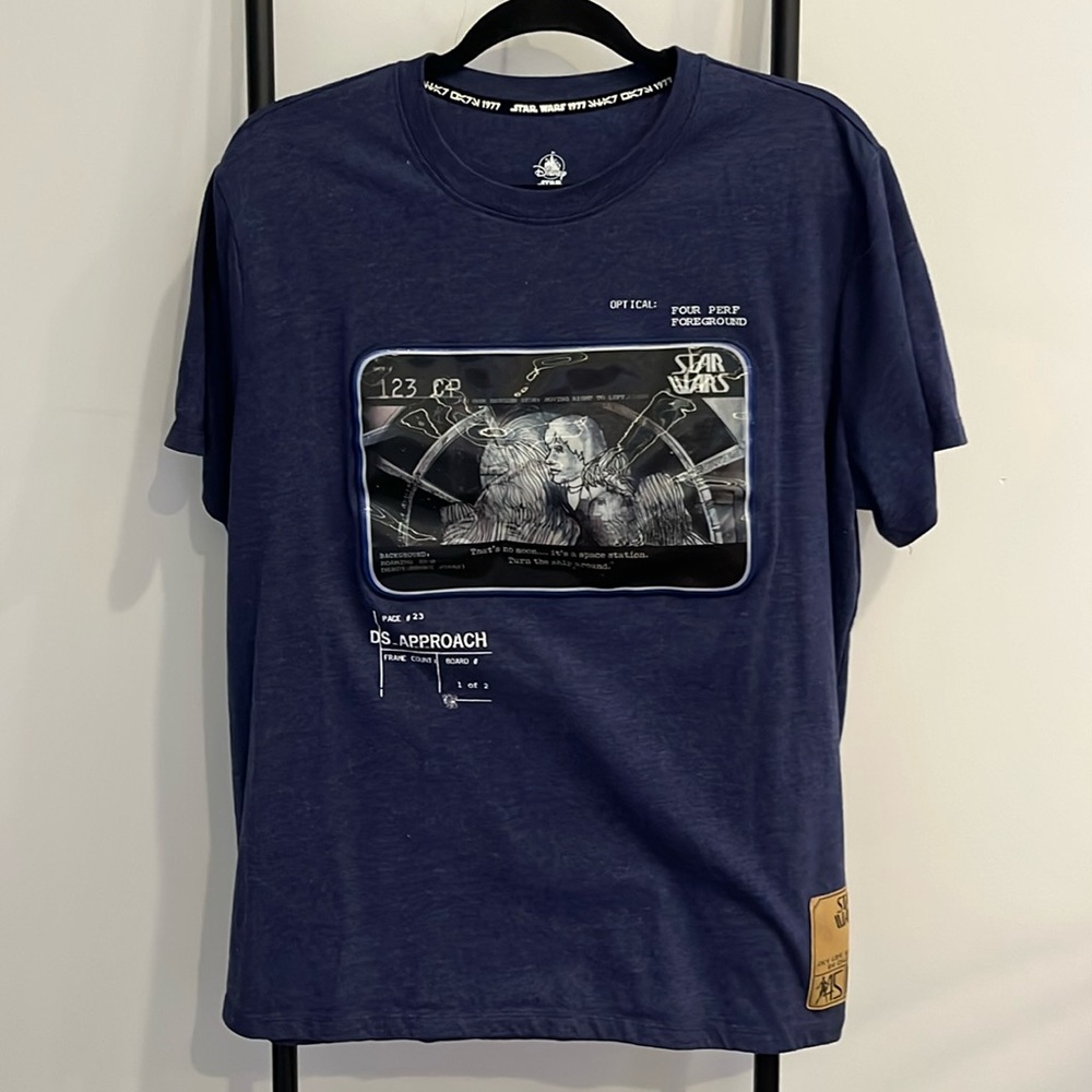 Disney Store Star Wars Short Sleeve Tee 45th Anniversary Disney Blue Men Size L